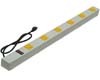 24 inch - 6 Outlet Power Strip-Yellow Outlets-Beige