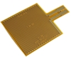 Electrode Flexible PCB, with 20x20mm Square Pad Area, Tight Trace/Space, Long Surface Mount Pad Direction, ENIG