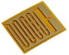 Electrode Flexible PCB, with 10x10mm Square Pad Area, Wide Trace/Space, Across (Compact) Surface Mount Pad Direction, ENIG