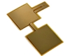 Electrode Flexible PCB, with 15x15mm Square Pad Area, Parallel Plates, Long Surface Mount Pad Direction, ENIG