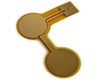Electrode Flexible PCB, with 10x10mm Round Pad Area, Parallel Plates, Long Surface Mount Pad Direction, ENIG