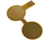 Electrode Flexible PCB, with 15x15mm Round Pad Area, Parallel Plates, Long Surface Mount Pad Direction, ENIG
